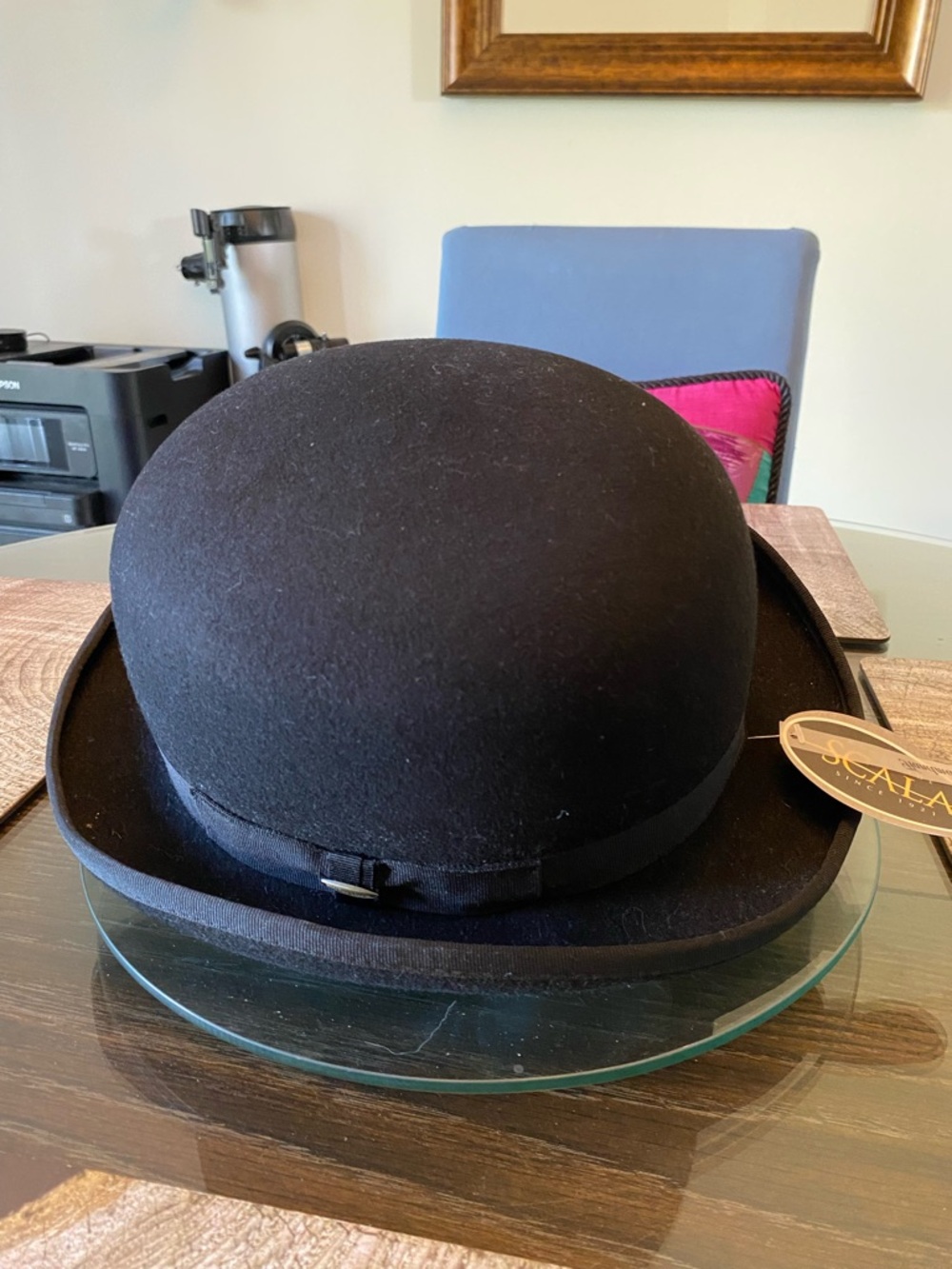 Scala Black Wool Bowler Hat with Satin Lining - Picture 2 of 5